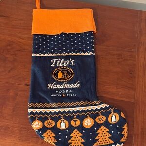 Tito’s Handmade Vodka Christmas Stocking Holiday Bar Decor NWOT